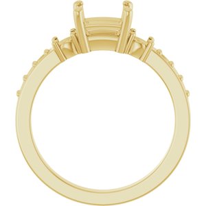 14K Yellow Gold 5.5x5.5 mm Square Ring Mounting – image 4