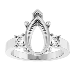 Continuum Sterling Silver 13x8 mm Pear Ring Mounting – image 6