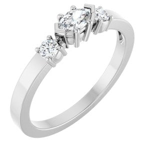 18K White Gold 5x3 mm Marquise Ring Mounting