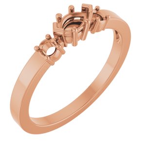 14K Rose Gold 5x3 mm Marquise Ring Mounting – image 2