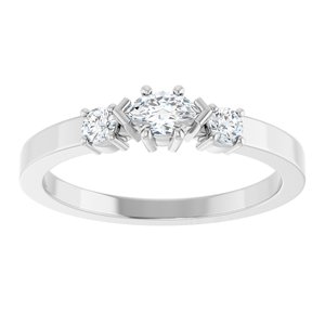 14K X1 White Gold 5x3 mm Marquise Ring Mounting – image 5