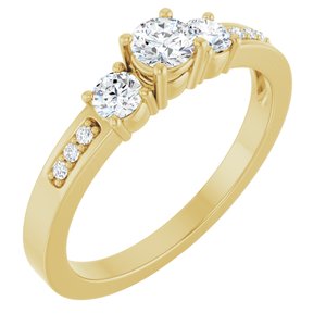 18K Yellow Gold 3.75 mm Round Ring Mounting