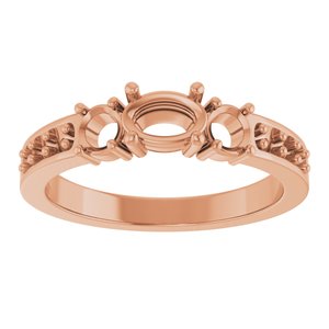 14K Rose Gold 6x4 mm Oval Ring Mounting – image 6