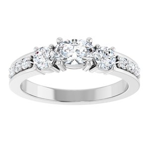 14K X1 White Gold 6x4 mm Oval Ring Mounting – image 5