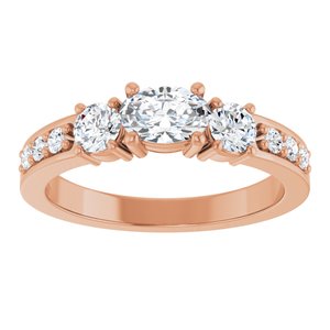 14K Rose Gold 6x4 mm Oval Ring Mounting – image 5