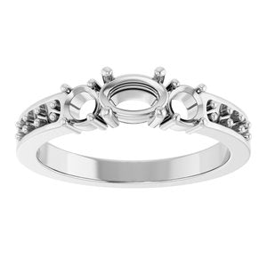 14K X1 White Gold 6x4 mm Oval Ring Mounting – image 6