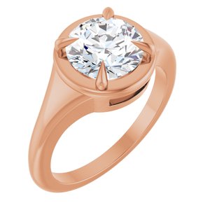 10K Rose Gold 8 mm Round Ring Mounting