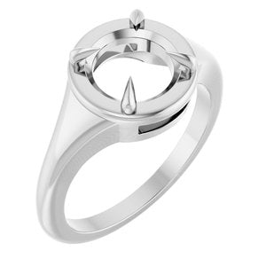 Sterling Silver 8 mm Round Ring Mounting – image 2