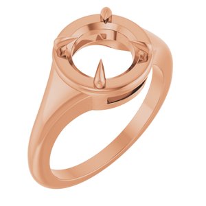 10K Rose Gold 8 mm Round Ring Mounting – image 2