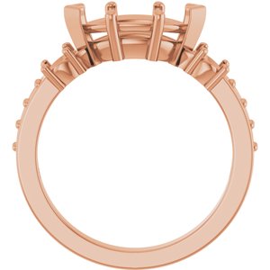 10K Rose Gold 10.5x5.5 mm Marquise Ring Mounting – image 4