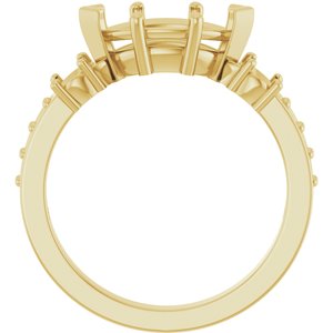 10K Yellow Gold 10.5x5.5 mm Marquise Ring Mounting – image 4