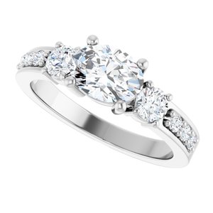 10K White Gold 7.5x5.5 mm Oval Ring Mounting – image 8