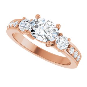 10K Rose Gold 7.5x5.5 mm Oval Ring Mounting – image 8