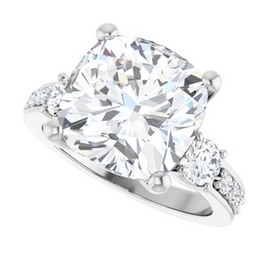 Continuum Sterling Silver 11x11 mm Cushion Ring Mounting – image 8