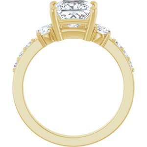 14K Yellow Gold 6.5x6.5 mm Square Ring Mounting – image 3