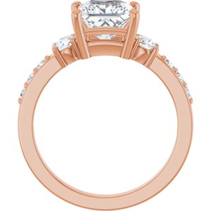 10K Rose Gold 6.5x6.5 mm Square Ring Mounting – image 3