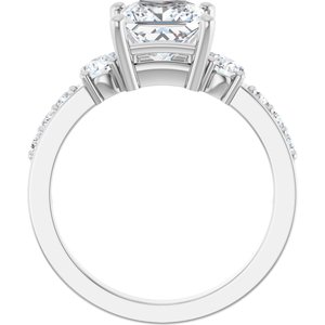 14K White Gold 6.5x6.5 mm Square Ring Mounting – image 3