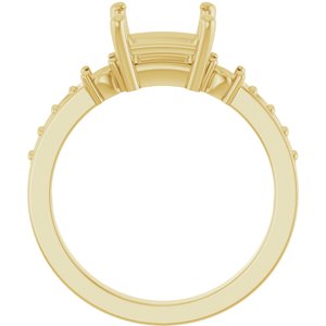 18K Yellow Gold 6.5x6.5 mm Square Ring Mounting – image 4
