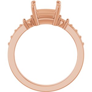 14K Rose Gold 6.5x6.5 mm Square Ring Mounting – image 4