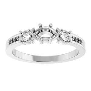10K White Gold 6x3.5 mm Marquise Ring Mounting – image 6