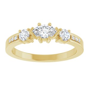 14K Yellow Gold 6x3.5 mm Marquise Ring Mounting – image 5