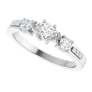 10K White Gold 6x3.5 mm Marquise Ring Mounting – image 8