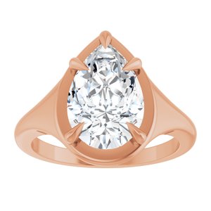 10K Rose Gold 12x8 mm Pear Ring Mounting – image 5