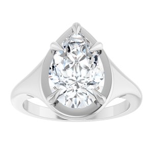 Platinum 12x8 mm Pear Ring Mounting – image 5