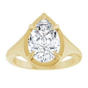 18K Yellow Gold 12x8 mm Pear Ring Mounting – image 5