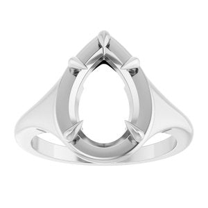 Platinum 12x8 mm Pear Ring Mounting – image 6