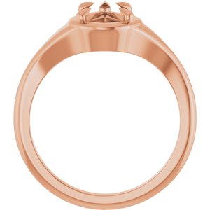 14K Rose Gold 9x6 mm Pear Ring Mounting – image 4