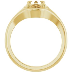 14K Yellow Gold 9x6 mm Pear Ring Mounting – image 4