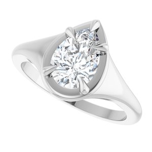 Sterling Silver 9x6 mm Pear Ring Mounting – image 8