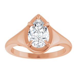 10K Rose Gold 9x6 mm Pear Ring Mounting – image 5