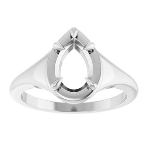10K White Gold 9x6 mm Pear Ring Mounting – image 6