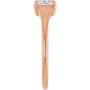 10K Rose Gold 4x4 mm Square Ring Mounting – image 7