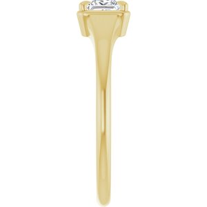 18K Yellow Gold 4x4 mm Square Ring Mounting – image 7