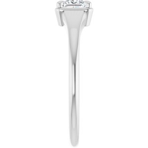 Sterling Silver 4x4 mm Square Ring Mounting – image 7