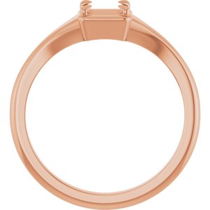 10K Rose Gold 4x4 mm Square Ring Mounting – image 4