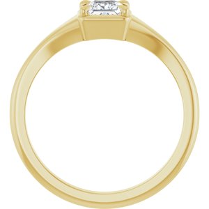 14K Yellow Gold 4x4 mm Square Ring Mounting – image 3