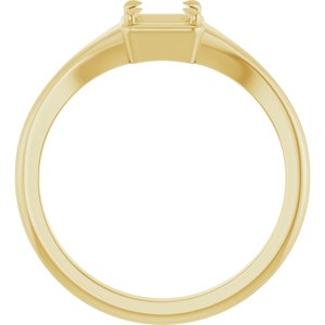 10K Yellow Gold 4x4 mm Square Ring Mounting – image 4