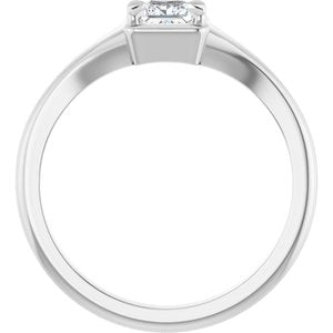Sterling Silver 4x4 mm Square Ring Mounting – image 3