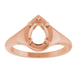 10K Rose Gold 8x6 mm Pear Ring Mounting – image 6