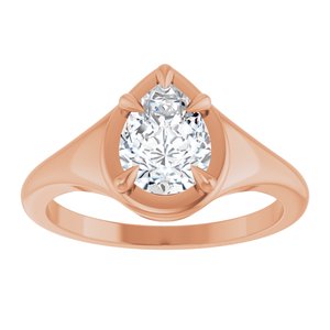 10K Rose Gold 8x6 mm Pear Ring Mounting – image 5