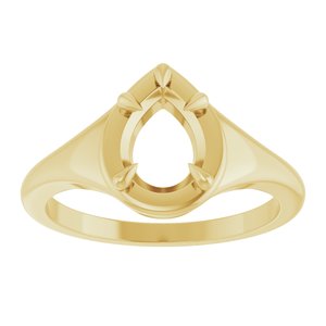 14K Yellow Gold 8x6 mm Pear Ring Mounting – image 6