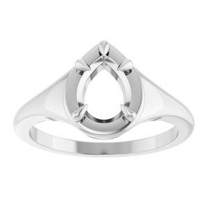 Continuum Sterling Silver 8x6 mm Pear Ring Mounting – image 6