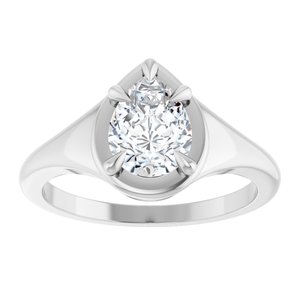 Platinum 8x6 mm Pear Ring Mounting – image 5