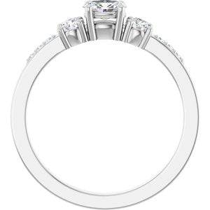 14K White Gold 5x3.5 mm Oval Ring Mounting – image 3