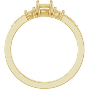 18K Yellow Gold 5x3.5 mm Oval Ring Mounting – image 4