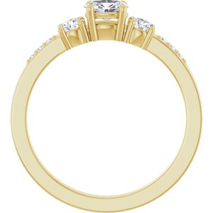 14K Yellow Gold 5x3.5 mm Oval Ring Mounting – image 3